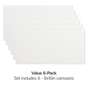 Stretched Canvas Set – 8” x 16” Rectangle, 6-Pack, 100% Cotton, Primed - STRETCHED CANVAS & PANEL BOARDS - KINGART