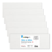 Stretched Canvas Set – 18” x 48” Panoramic, 6-Pack, 100% Cotton, Primed - STRETCHED CANVAS & PANEL BOARDS - KINGART