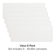 Stretched Canvas Set – 18” x 48” Panoramic, 6-Pack, 100% Cotton, Primed - STRETCHED CANVAS & PANEL BOARDS - KINGART