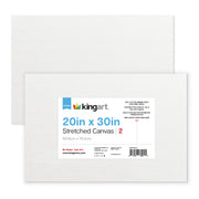 Stretched Canvas Set – 20” x 30” Rectangle, 2-Pack, 100% Cotton, Primed - STRETCHED CANVAS & PANEL BOARDS - KINGART