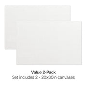 Stretched Canvas Set – 20” x 30” Rectangle, 2-Pack, 100% Cotton, Primed - STRETCHED CANVAS & PANEL BOARDS - KINGART