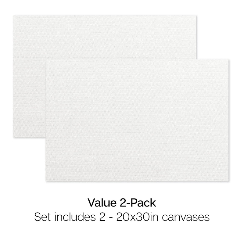 Stretched Canvas Set – 20” x 30” Rectangle, 2-Pack, 100% Cotton, Primed - STRETCHED CANVAS & PANEL BOARDS - KINGART