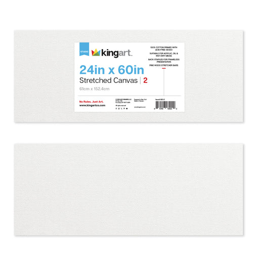 Stretched Canvas Set – 24” x 60” Panoramic, 2-Pack, 100% Cotton, Primed - STRETCHED CANVAS & PANEL BOARDS - KINGART