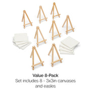 Canvas & Easel Set 3x3 8 pc - STRETCHED CANVAS & PANEL BOARDS - KINGART