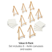 Canvas & Easel Set 4x4 8 pc - STRETCHED CANVAS & PANEL BOARDS - KINGART