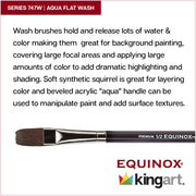 KINGART® Equinox™ 747W Aqua Flat Wash Series Soft Synthetic Squirrel Premium Watercolor Artist Brushes - Premium - KINGART