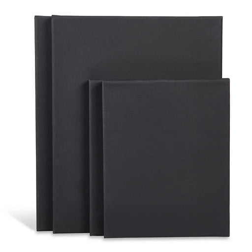 Black Stretched Canvas 4 pc - STRETCHED CANVAS & PANEL BOARDS - KINGART