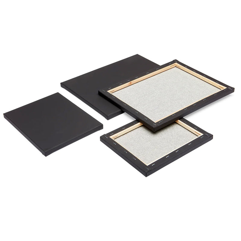 Black Stretched Canvas 4 pc - STRETCHED CANVAS & PANEL BOARDS - KINGART