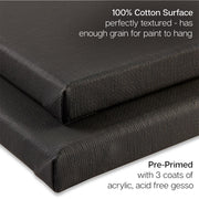 Black Stretched Canvas 4 pc - STRETCHED CANVAS & PANEL BOARDS - KINGART