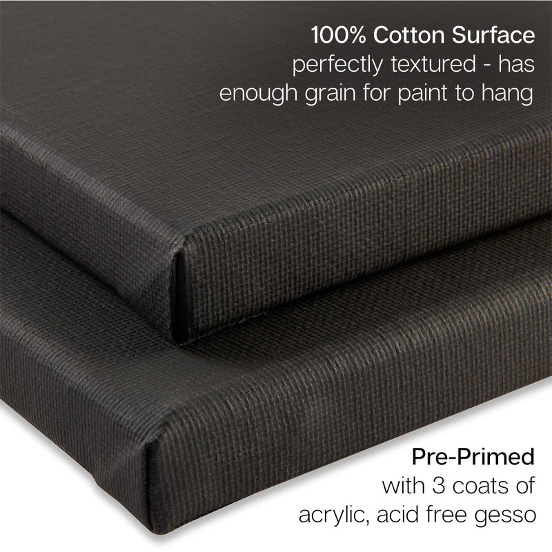 Black Stretched Canvas 4 pc - STRETCHED CANVAS & PANEL BOARDS - KINGART