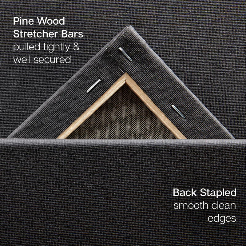 Black Stretched Canvas 4 pc - STRETCHED CANVAS & PANEL BOARDS - KINGART