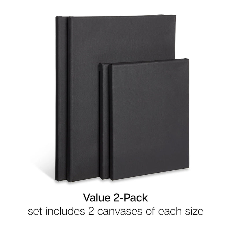 Black Stretched Canvas 4 pc - STRETCHED CANVAS & PANEL BOARDS - KINGART