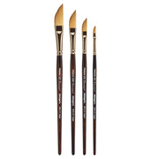 KINGART® Finesse™ 8800 Dagger Series Kolinsky Sable Synthetic Blend Premium Watercolor Artist Brushes, Set of 4 (Sizes: 1/8, 1/4, 3/8, 1/2) -  - KINGART