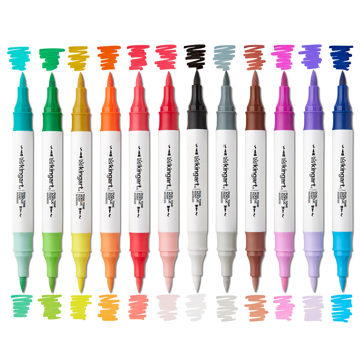 Dual Tone Acrylic Markers 12 Pens / 24 Colors — KINGART
