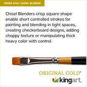 KINGART® Original Gold® 9450 Chisel Blender Series, Premium Golden Taklon Multimedia Artist Brushes - Premium - KINGART®