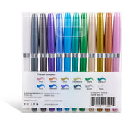 Metallic Brush Pens 12 Colors - MARKERS & PENS - SHANGHAI CMB IMPORT & EXPORT CO., LTD