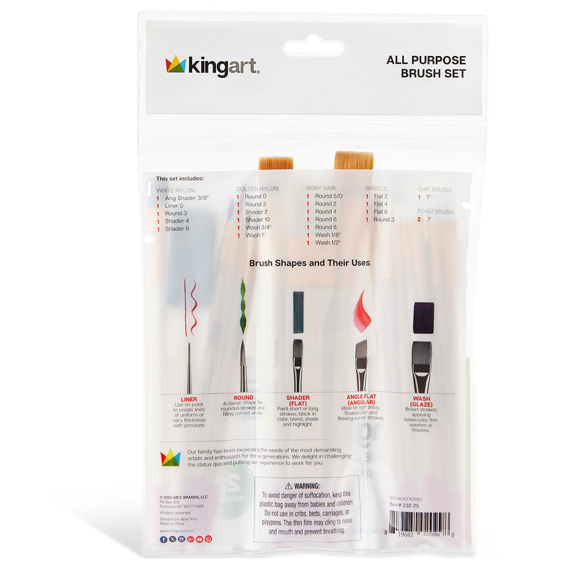 Brush Set 25 pc - Value - KINGART®