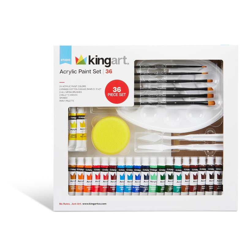 Acrylic Painting Starter Set 36 Pcs - Studio - KINGART®