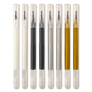 Gel Pens – Black, White, Gold & Silver - 8 Count - MARKERS & PENS - KINGART