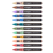 Acrylic Brush Tip Pens 12 Vintage Colors - Pro - KINGART