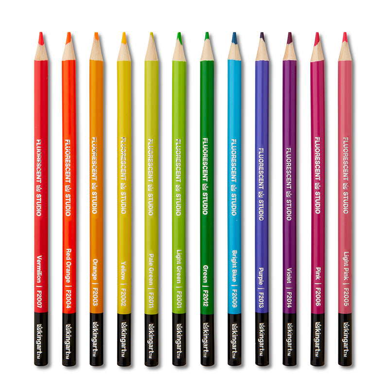 Colored Pencils 12 Neon Colors - Studio - KINGART