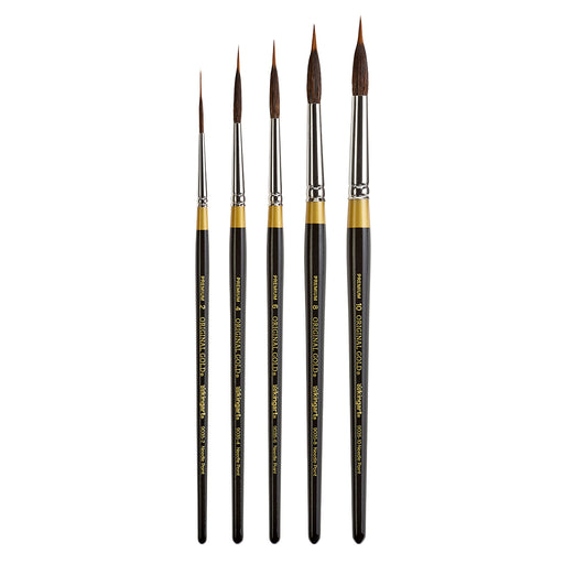 Original Gold® 9035 Round Needle Point Brush Set - 5 pcs - PREMIUM BRUSH SETS - KINGART