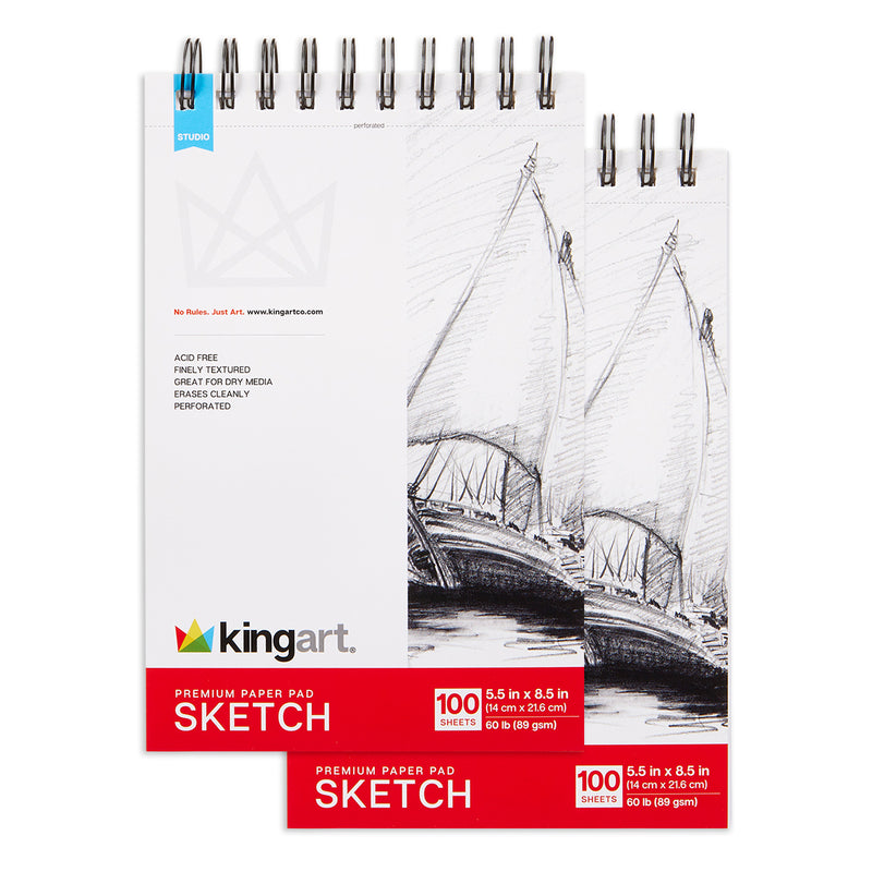 Sketch Paper 5.5x8.5 100 Sheets 2-Pack - Studio - KINGART