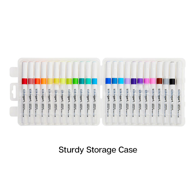Acrylic Paint Brush Tip Markers 24 Colors - Studio - KINGART