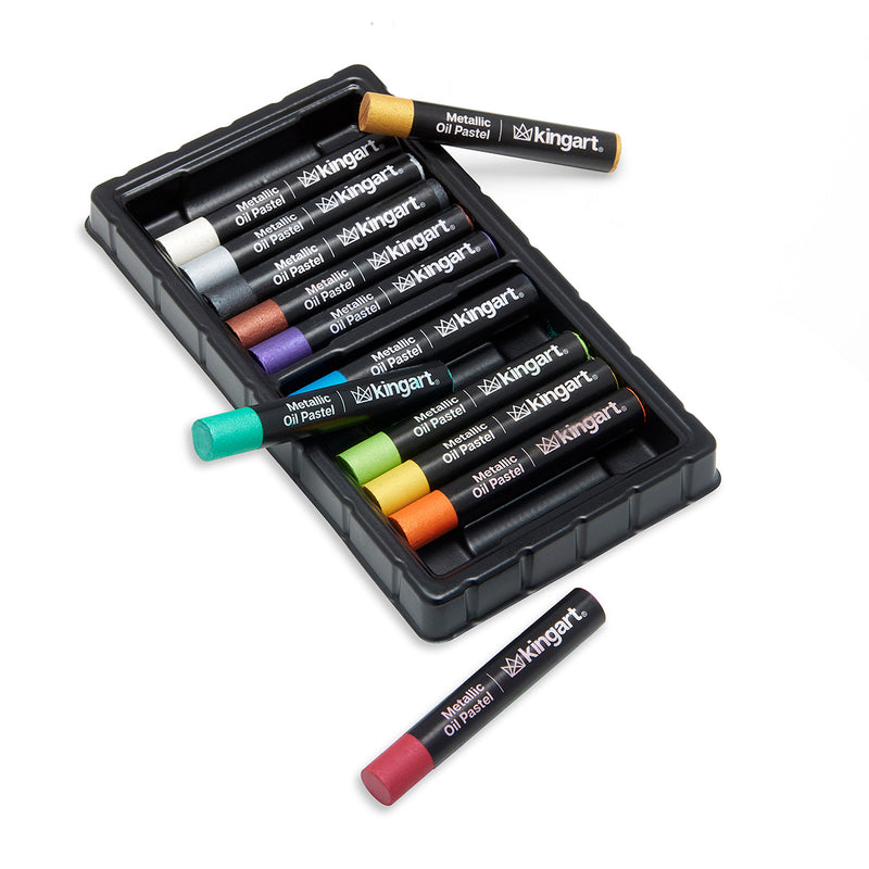 Oil Pastels 12 Metallic Colors - DRAWING & SKETCHING SUPPLIES - KINGART