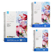 Watercolor Paper Pad Bundle – 3 Pack (5.5”x8.5”, 7”x10”, 9”x12”) – Cold Press, 140lb (300gsm) - ARTIST PAPER - KINGART