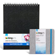 Watercolor Sketchbook Bundle – Spiral Pad + Hardcover Journal 2 Pack (5.5x5.5", 10x12") - ARTIST PAPER - KINGART