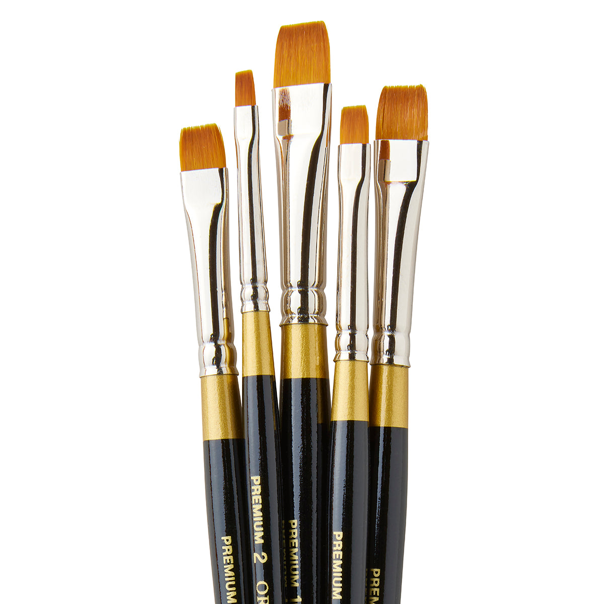 Original Gold® 9450 Chisel Blender Golden Taklon Brush Set - 5 pc 