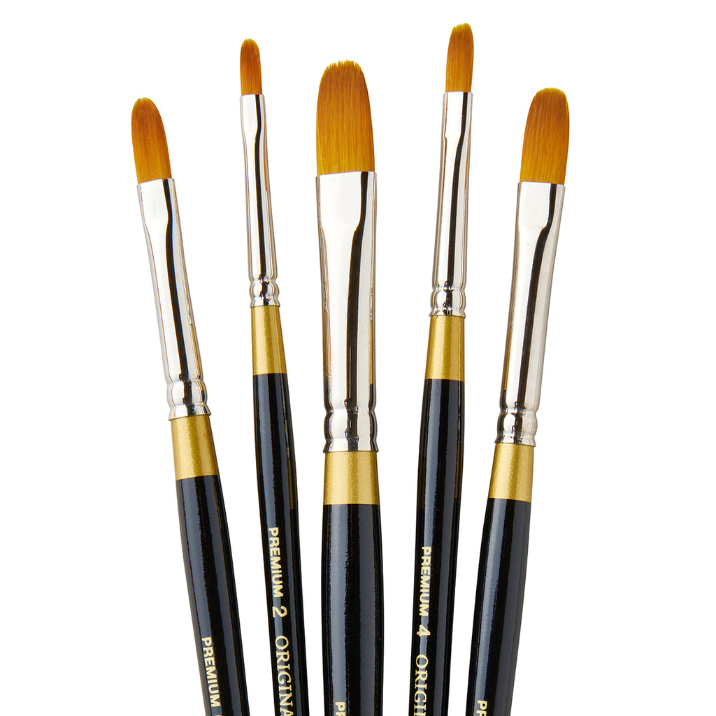 Original Gold® 9500 Filbert Golden Taklon Brush Set - 5 pc — KINGART