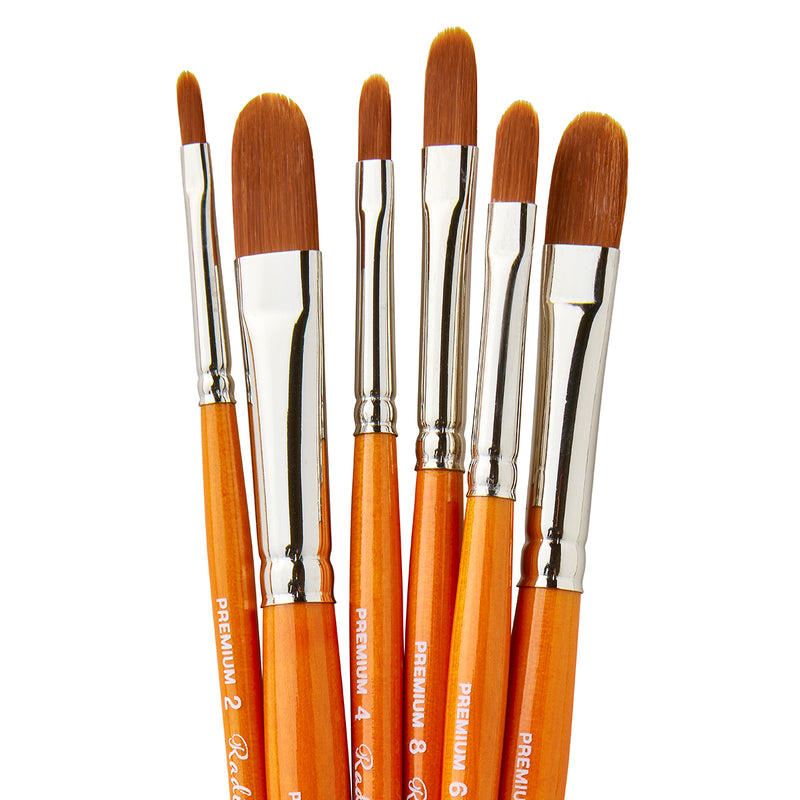 Radiant™ 6500 Filbert Brush Set, 6 pc - Premium - KINGART