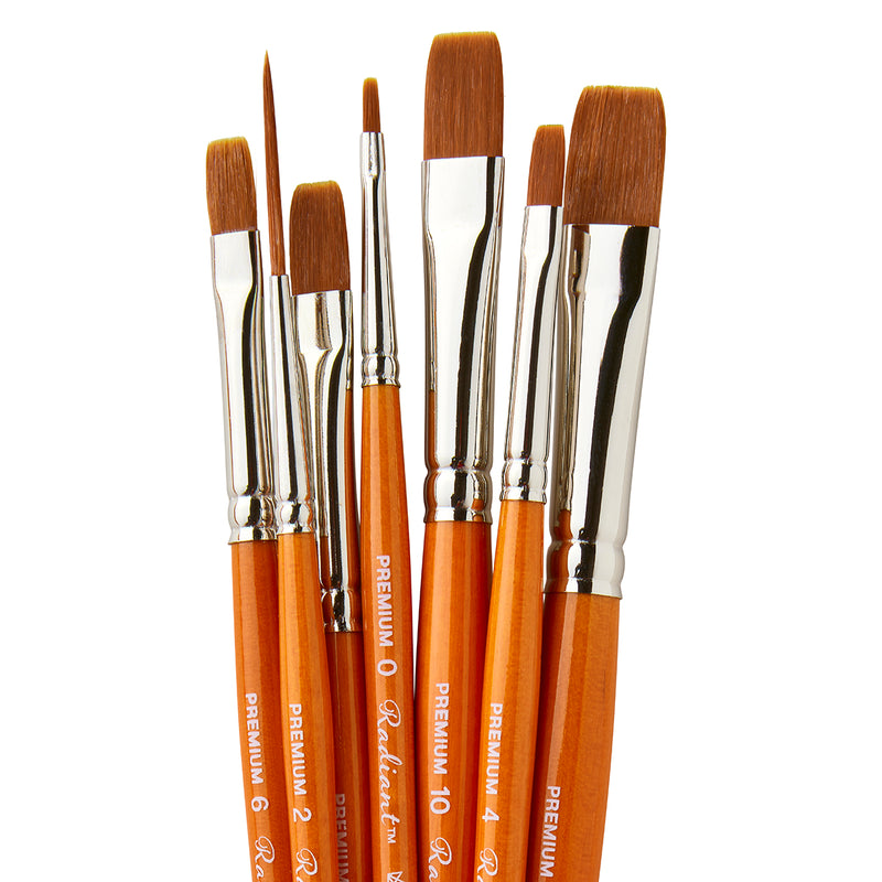 Radiant™ 6300 Flat Brush Set, 7 pc - Premium - KINGART