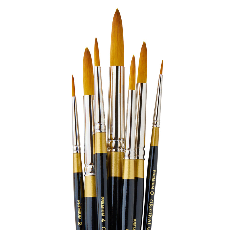 Original Gold® 9040 Round Stroke™ Brushes 7 pc - Premium - KINGART