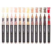 Acrylic Brush Tip Pens 12 Portrait Colors - Pro - KINGART