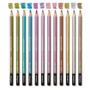 Colored Pencils 12 Metallic Colors - Studio - KINGART