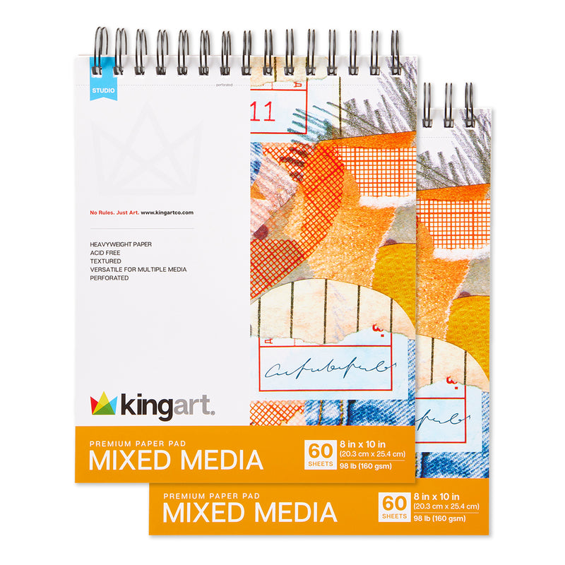 Mixed Media Paper 8x10 60 Sheets 2-Pack - ARTIST PAPER - KINGART