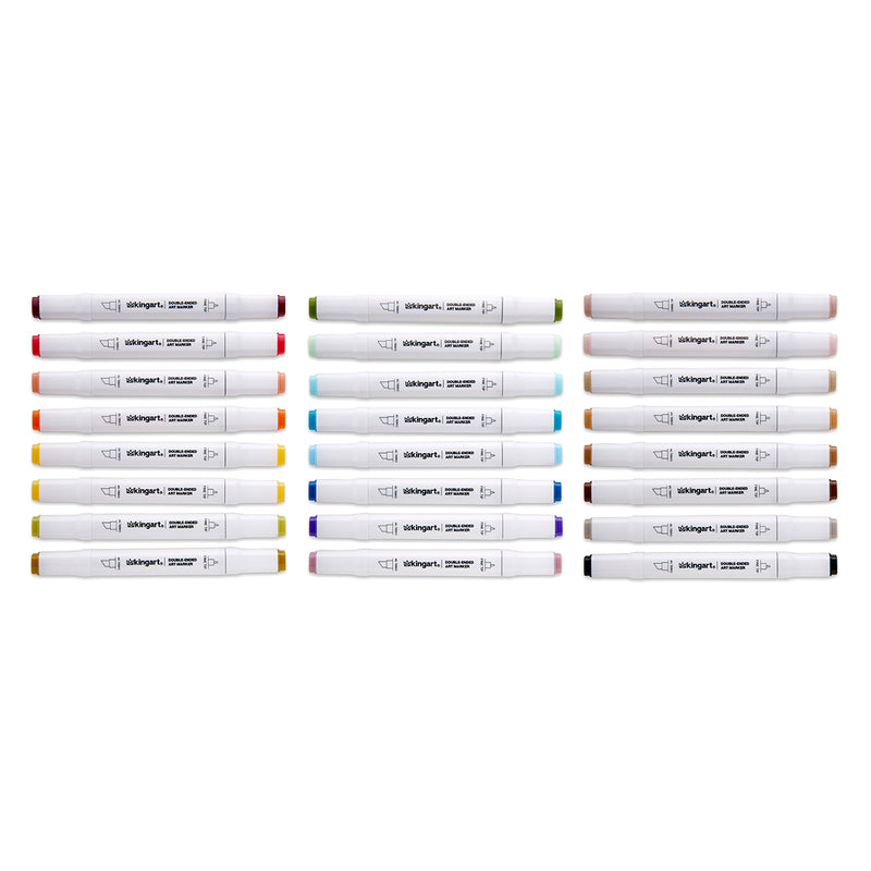 PRO Double-Ended Alcohol Markers 24 Vintage Colors - MARKERS & PENS - KINGART
