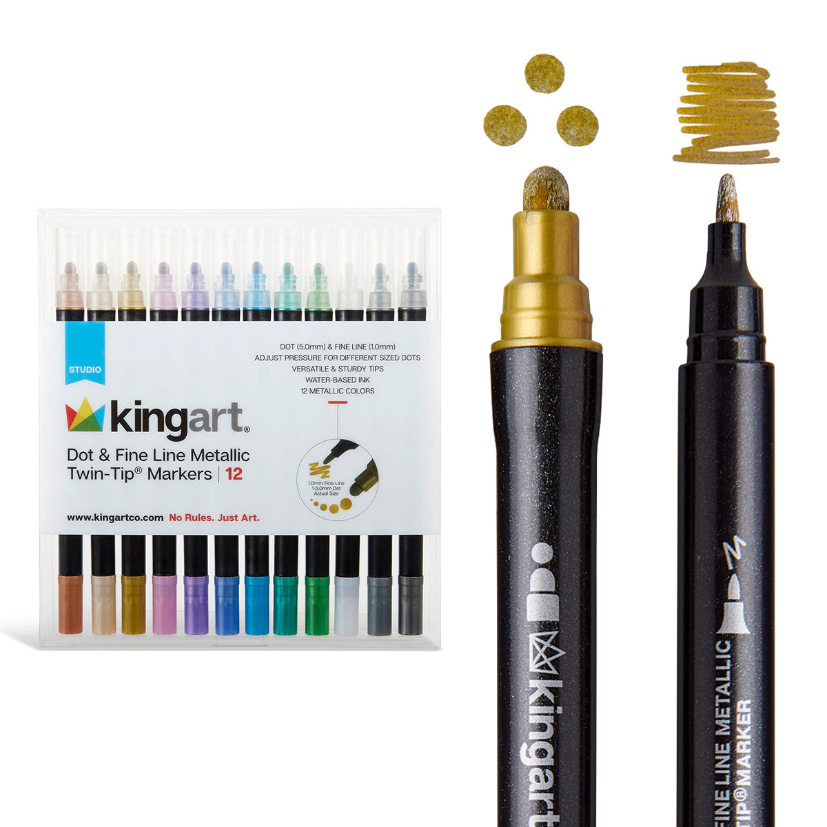 Dot Markers 12 Metallic Colors — KINGART