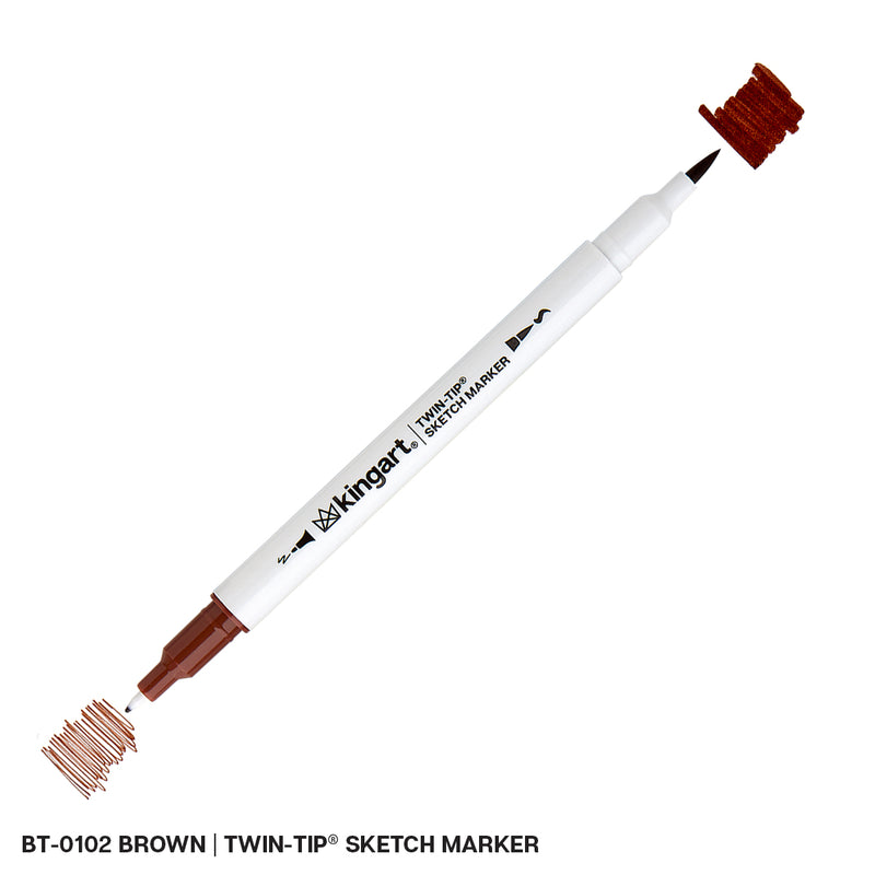 Twin-Tip™ Sketch Pens - Brush & Fine - Water-Based Ink - Single Colors