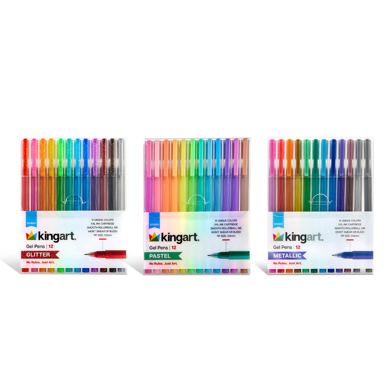 Gel Pen Bundle - Glitter, Pastel, and Metallic Colors -  - KINGART