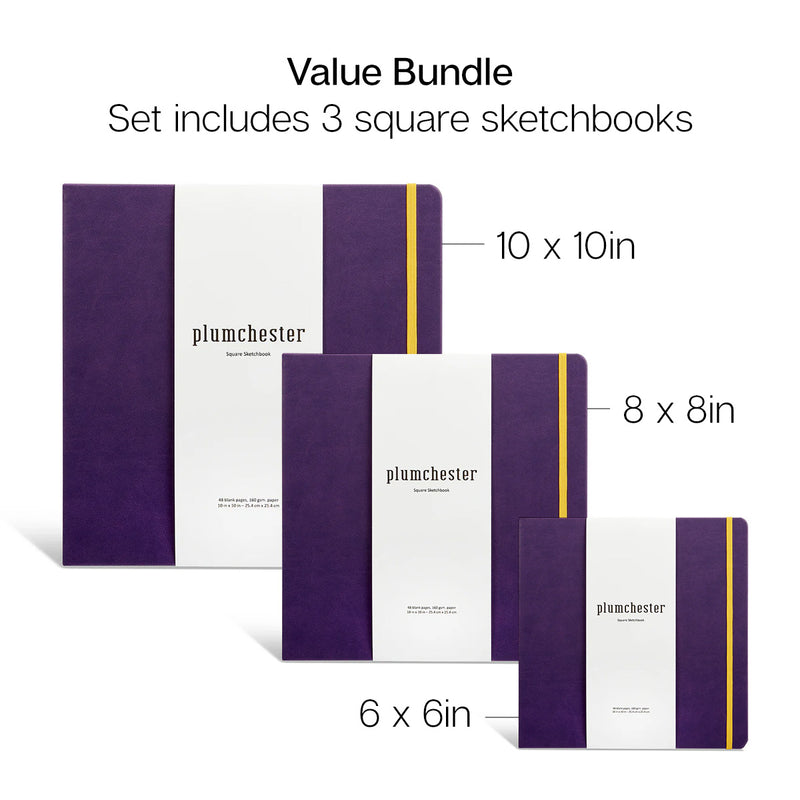 Plumchester Sketchbook Bundle – 3-Pack (Three Sizes)