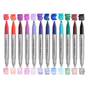 Twin-Tip™ Permanent Fine & Ultra Fine Pens 12 Colors - Studio - KINGART