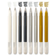 Gel Pens – Black, White, Gold & Silver - 8 Count - MARKERS & PENS - KINGART