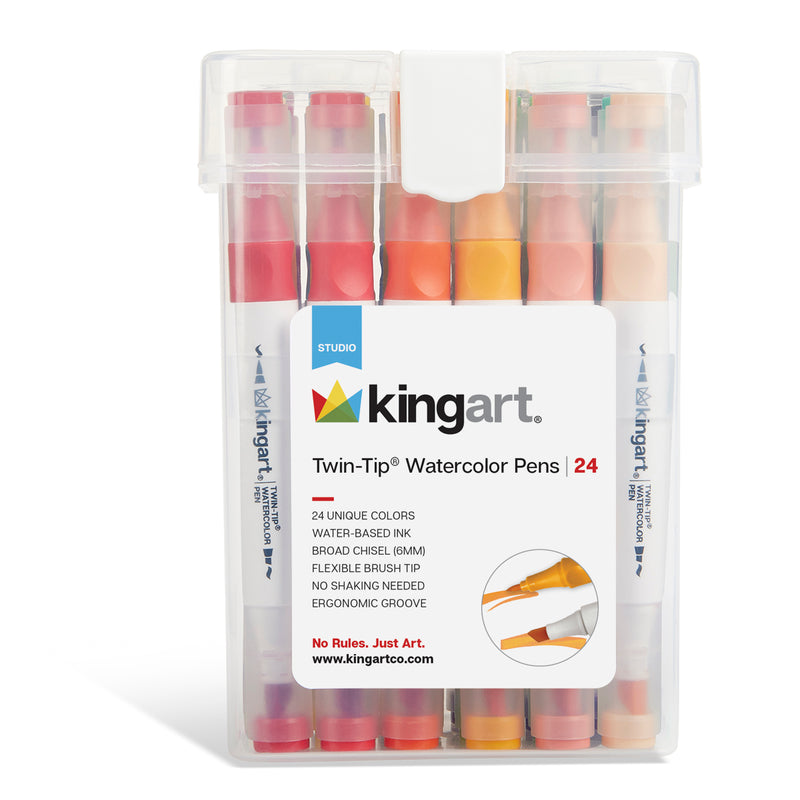 Twin-Tip™ Watercolor Pens 24 Colors - Studio - KINGART
