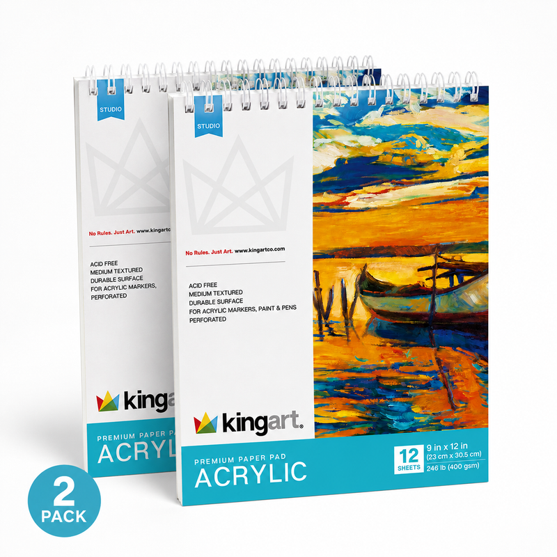 Acrylic Painting Paper Pad - 9” x 12” - 2 Pack - 12 Sheets