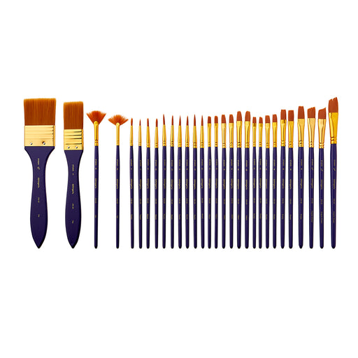 Brush Set Gold Nylon 30 pc - STUDIO LEVEL BRUSH SETS - KINGART