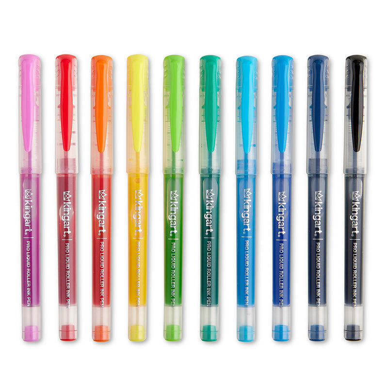 PRO Liquid Roller Ink Pens, 10 Colors - Pro - KINGART®